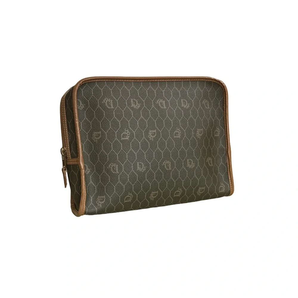 CHRISTIAN DIOR Honeycomb Zip Toiletry Bag